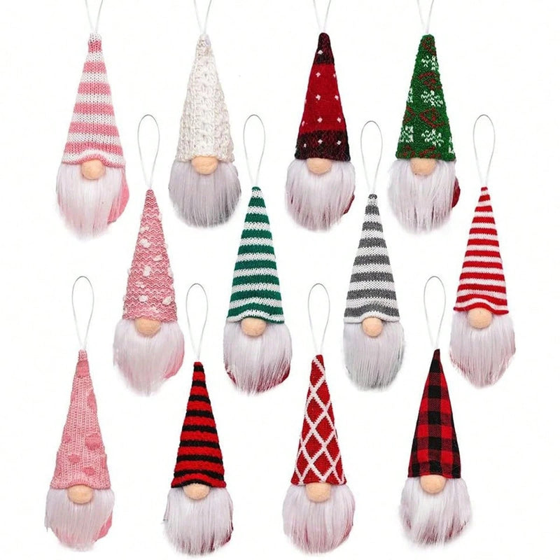 12 Pcs Christmas Gnome Ornaments Christmas Tree Decorations Pendant Ornaments Xmas Tree