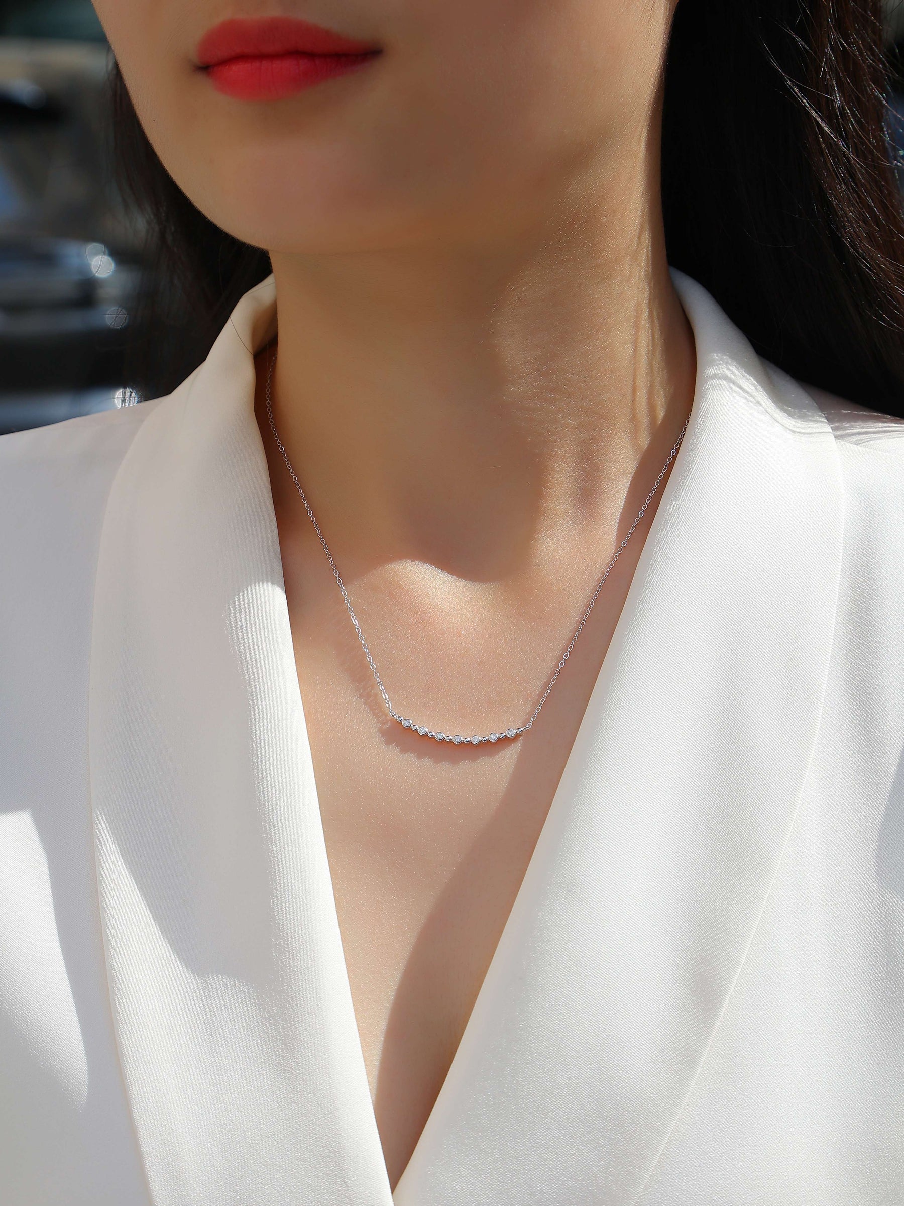 White Moon And Stars - A Fashionable And Luxurious Diamond Jewelry Pendant Set