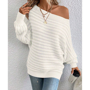 Women's Off Shoulder Sweater Batwing Sleeve