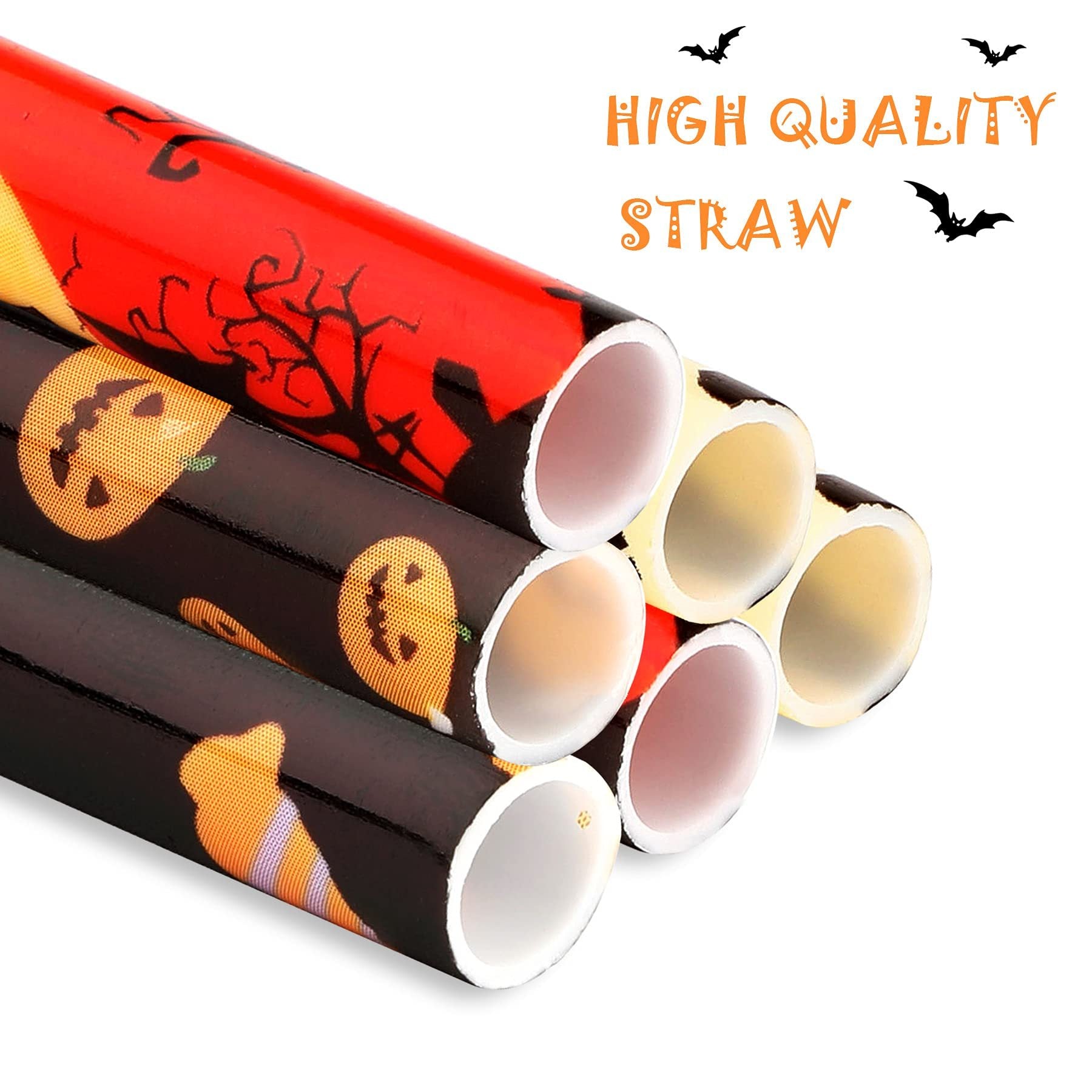 40 Pack Of 9 Inch BPA-Free Halloween Reusable Straws