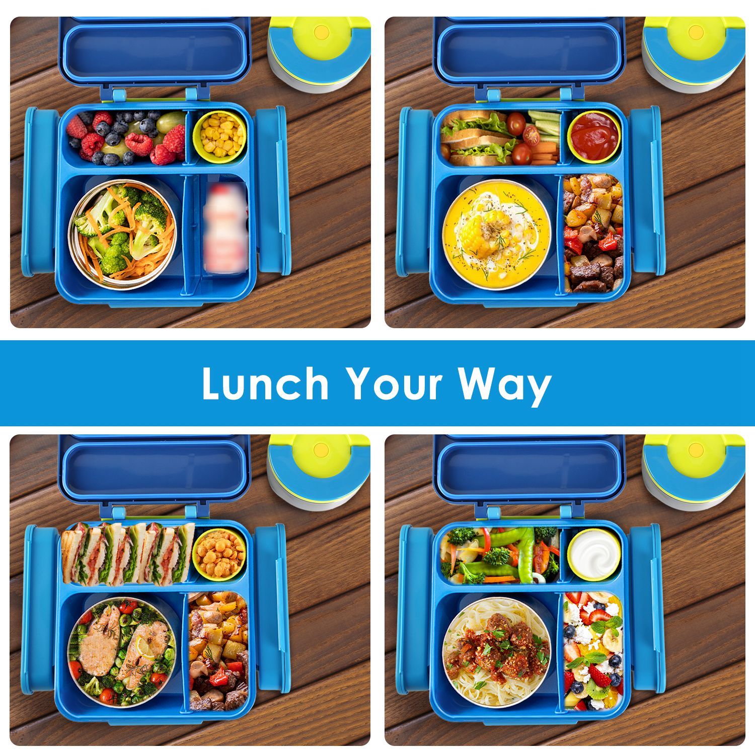 1Pc Kids Lunch Box Thermal Lunch Container With Insulated Storage Bag