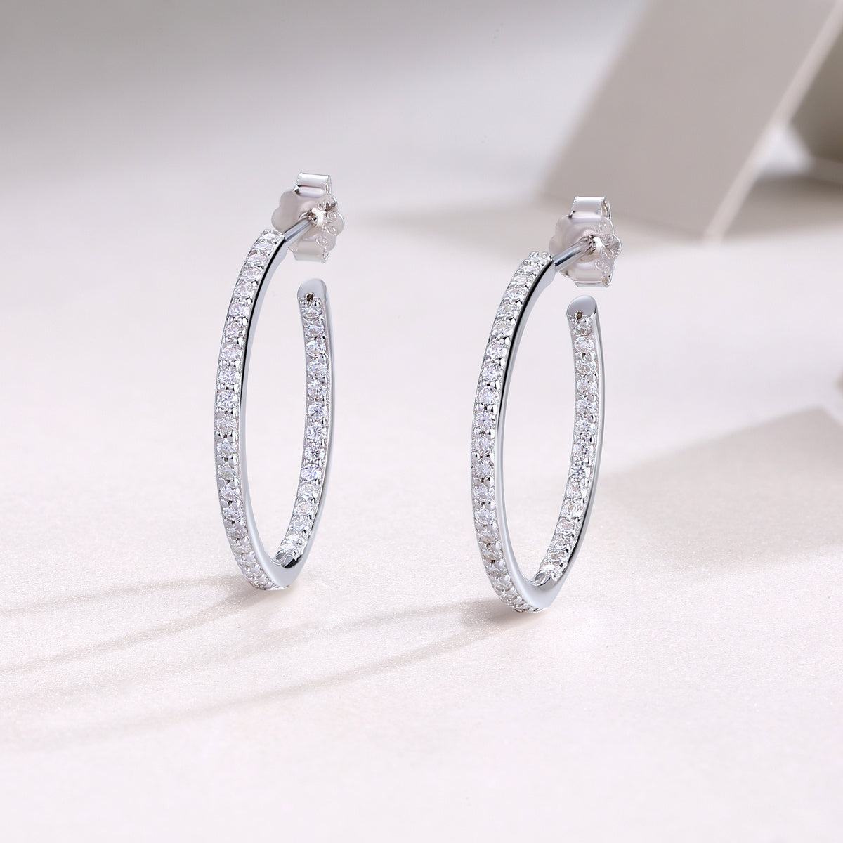 Ribbon - Square Moissanite S925 Sterling Silver Earrings
