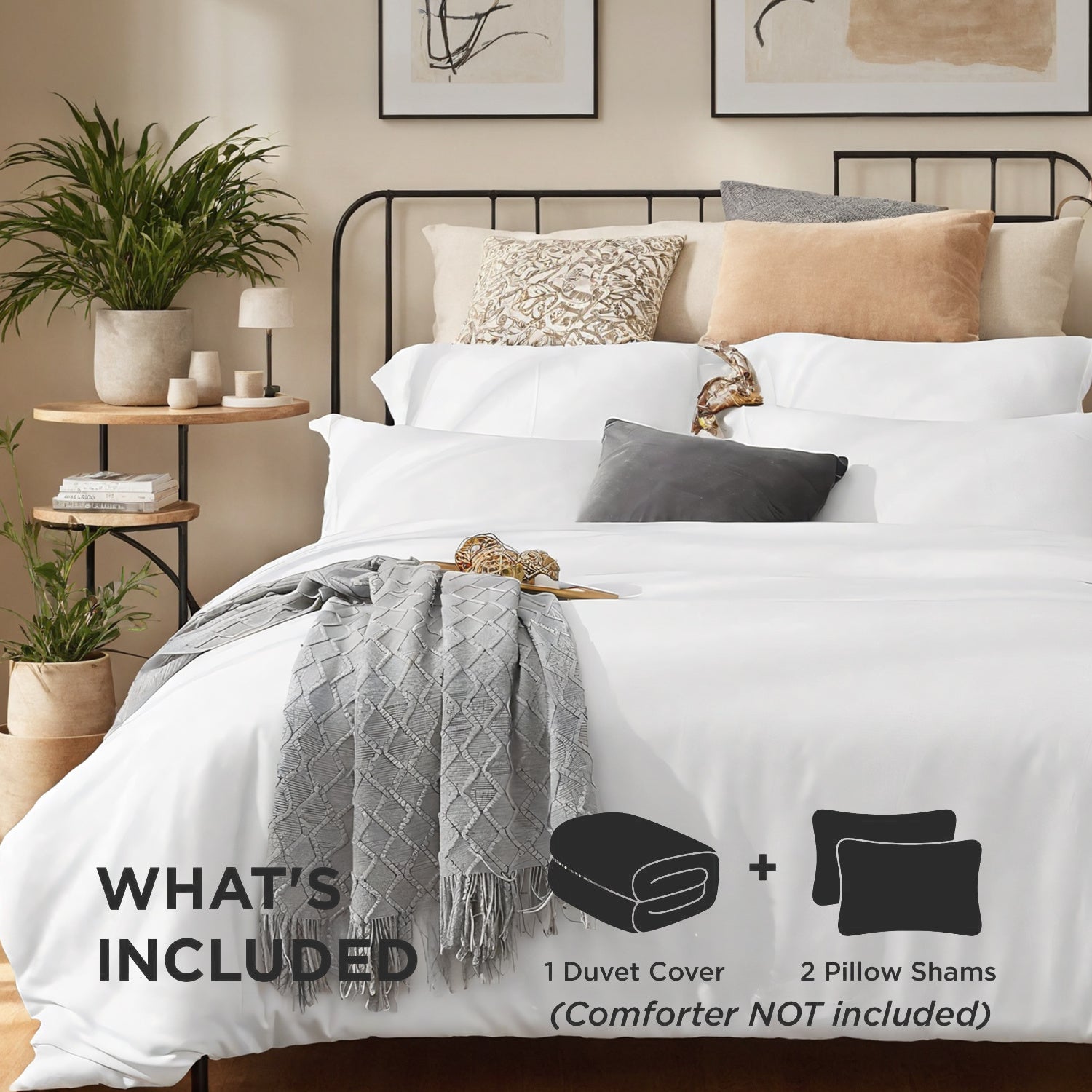 Three-piece Bedding Set With Solid Color Quilt Cover And Pillowcase