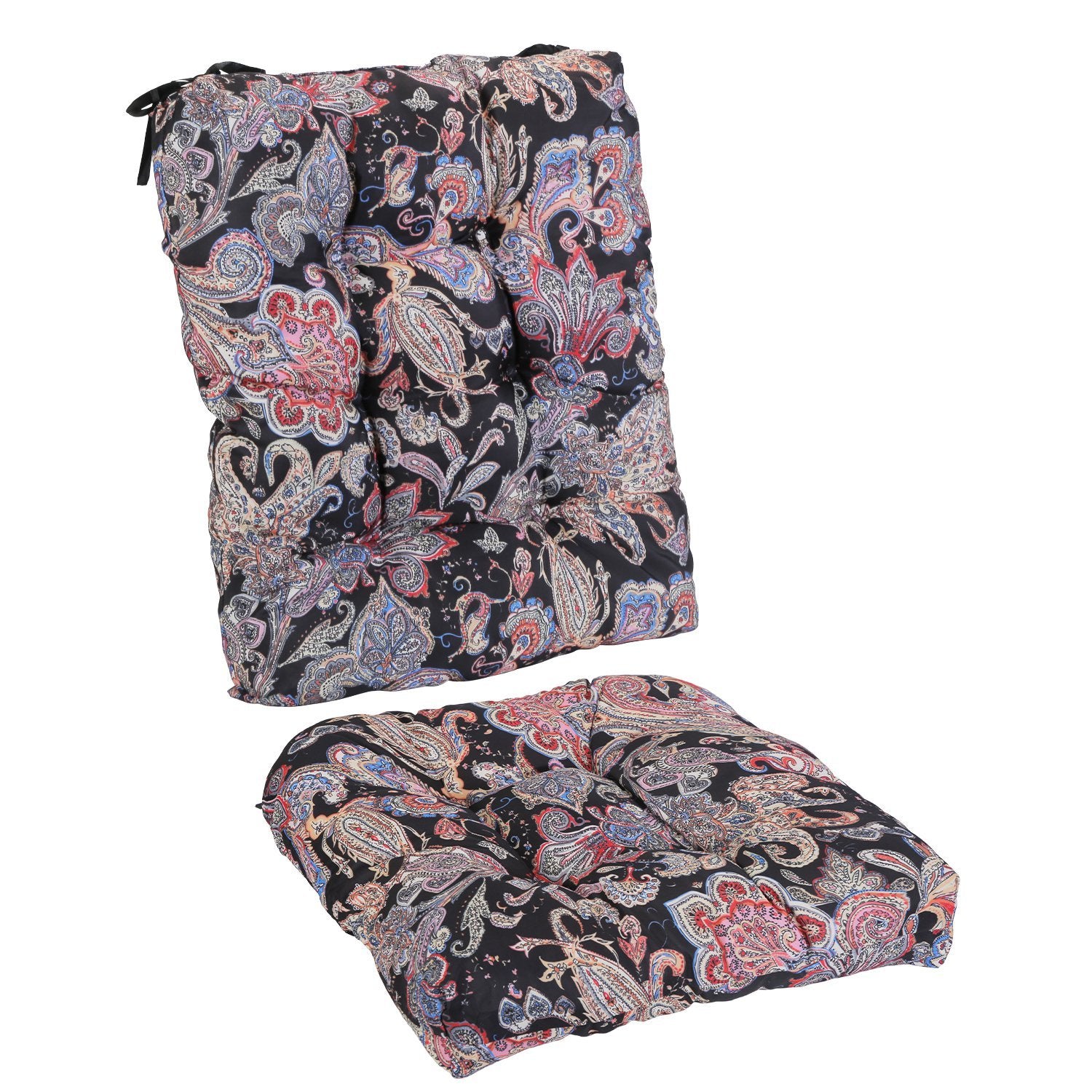 2Pcs Waterproof Rocking Chair Cushion Upper And Lower Back And Seat Sets