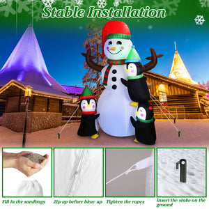 1Pc 5.9FT Christmas Inflatable Outdoor Decoration Snowman Penguin Blow Up Yard Decoration