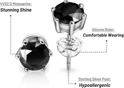 Pendientes De Diamantes Negros En Oro Blanco De 14 Quilates .30 CTW