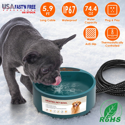 Heated Water Bowl For Dog Cat