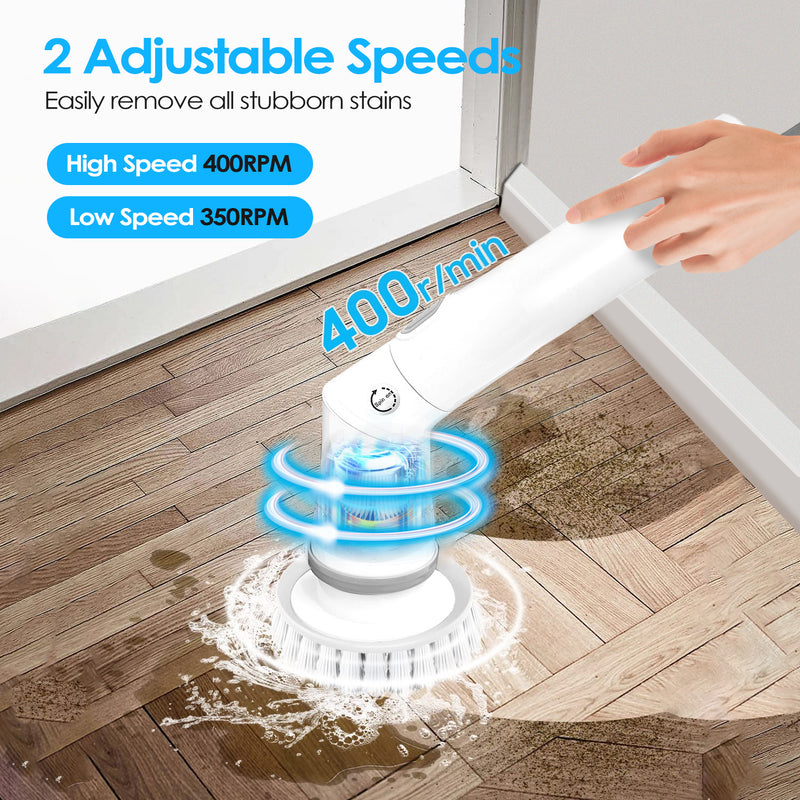 1Set Electric Spin Scrubber Cordless Rechargeable Telescopic Cleaning Brush