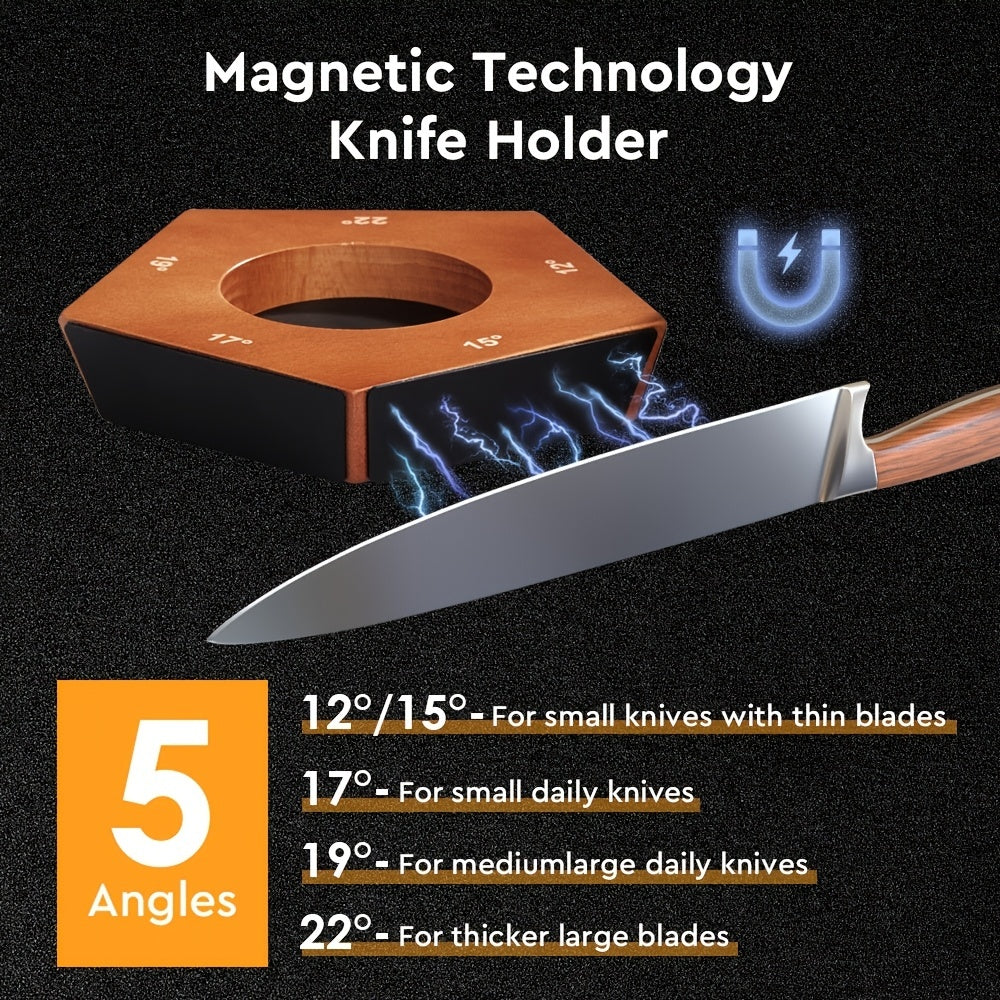 Rolling Knife Sharpener Kit 5 Magnetic Angles 12 Degrees