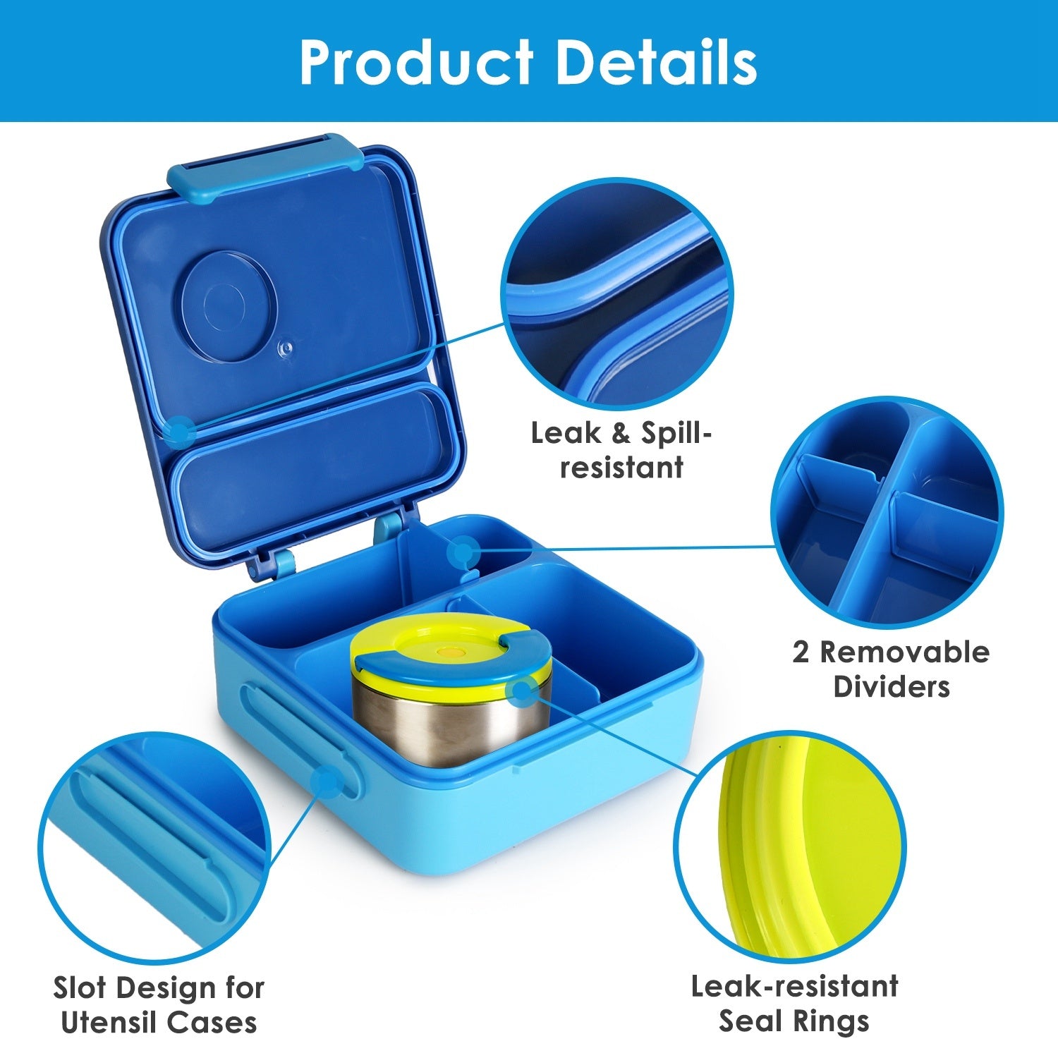 1Pc Kids Lunch Box Thermal Lunch Container With Insulated Storage Bag