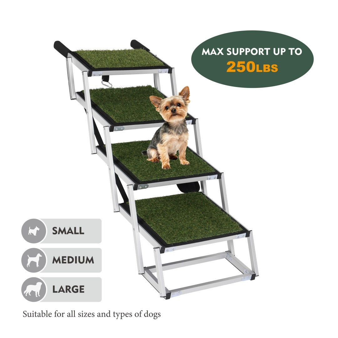 Foldable Dog Ramp For Cars, SUVs, Trucks, Portable Pet Dog Stairs For Large Dogs
