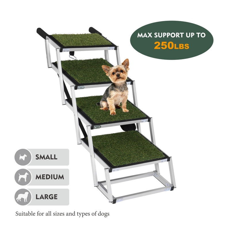 Foldable Dog Ramp For Cars, SUVs, Trucks, Portable Pet Dog Stairs For Large Dogs