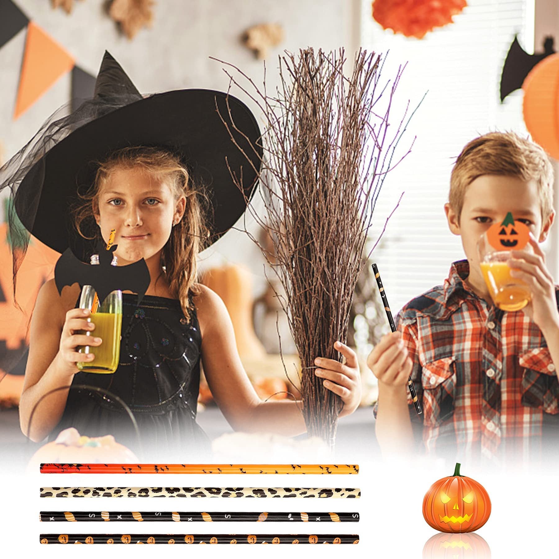 40 Pack Of 9 Inch BPA-Free Halloween Reusable Straws