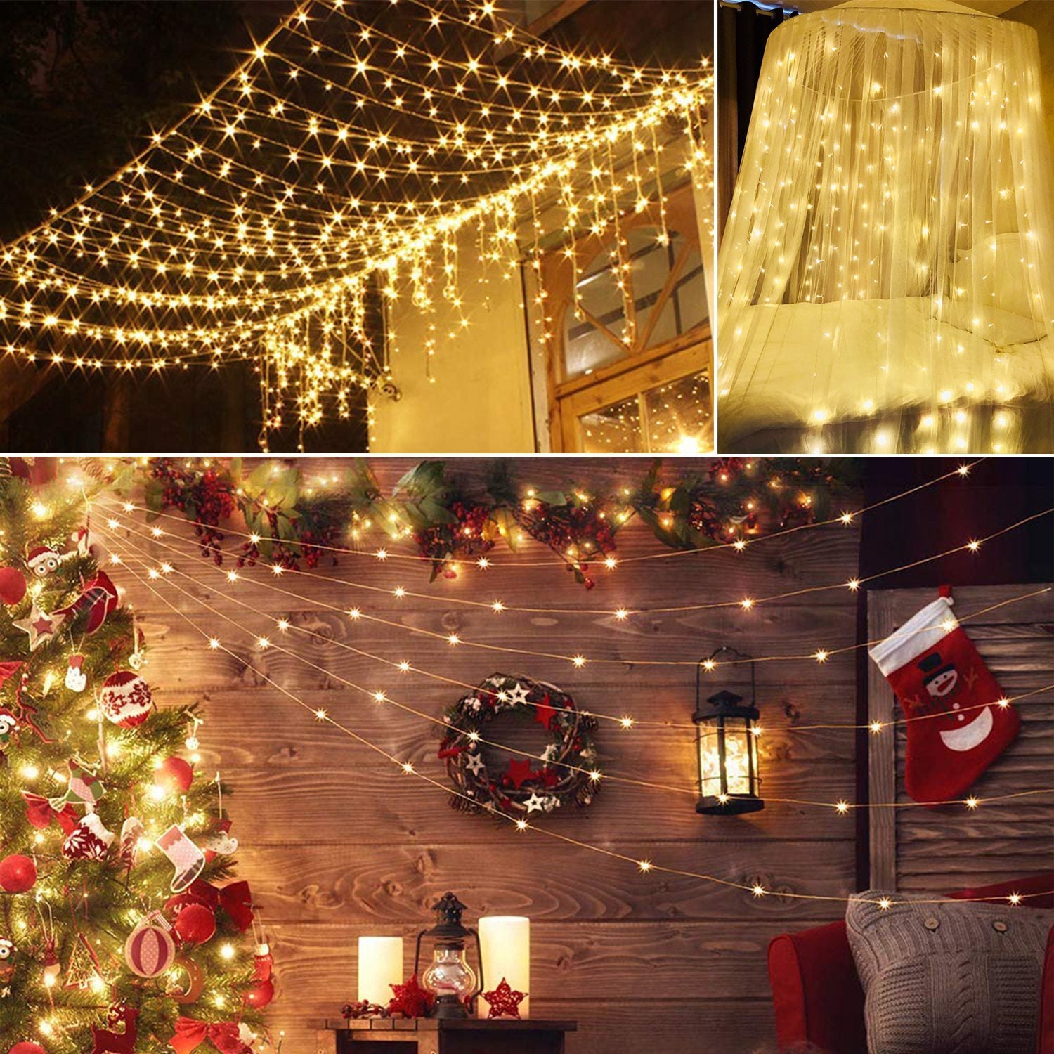 1Pc 3Meter 300 LEDs String Curtain Light With Remote