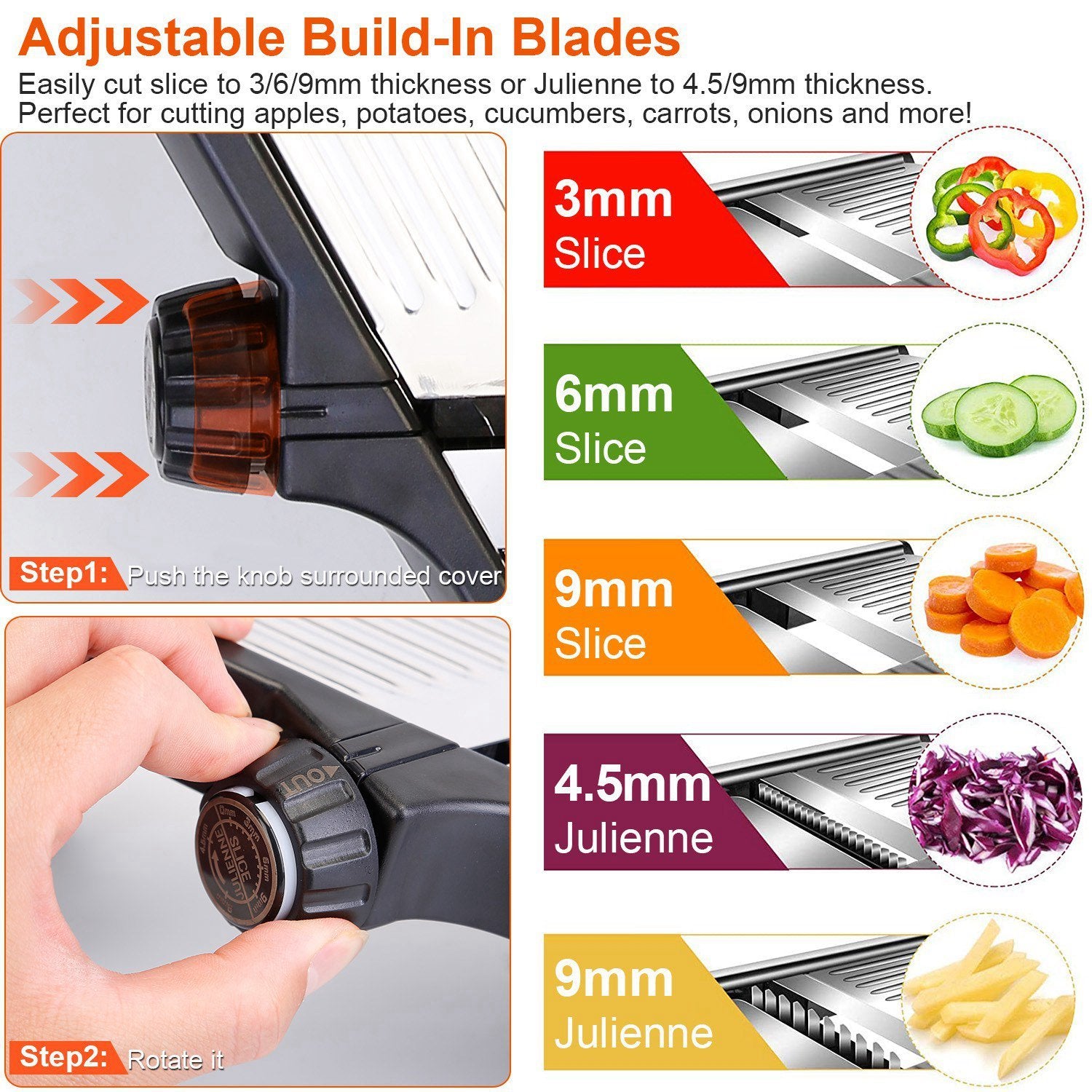 1Pc Mandoline Food Slicer Stainless Steel Food Cutter