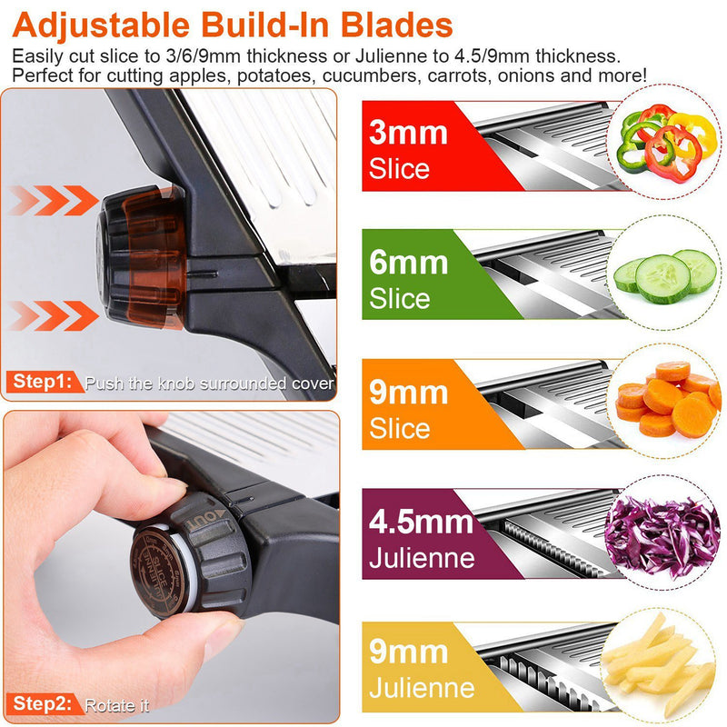 1Pc Mandoline Food Slicer Stainless Steel Food Cutter
