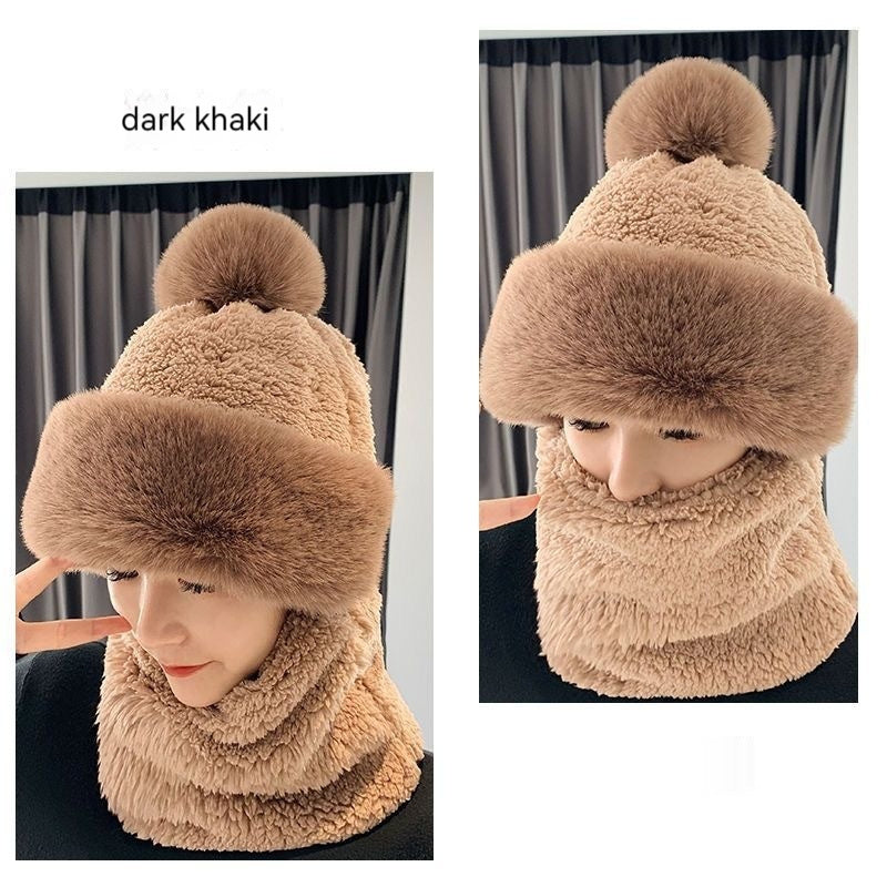 Hat Ear Protection And Wind Protection Outdoor Female Single-layer Fleece-lined