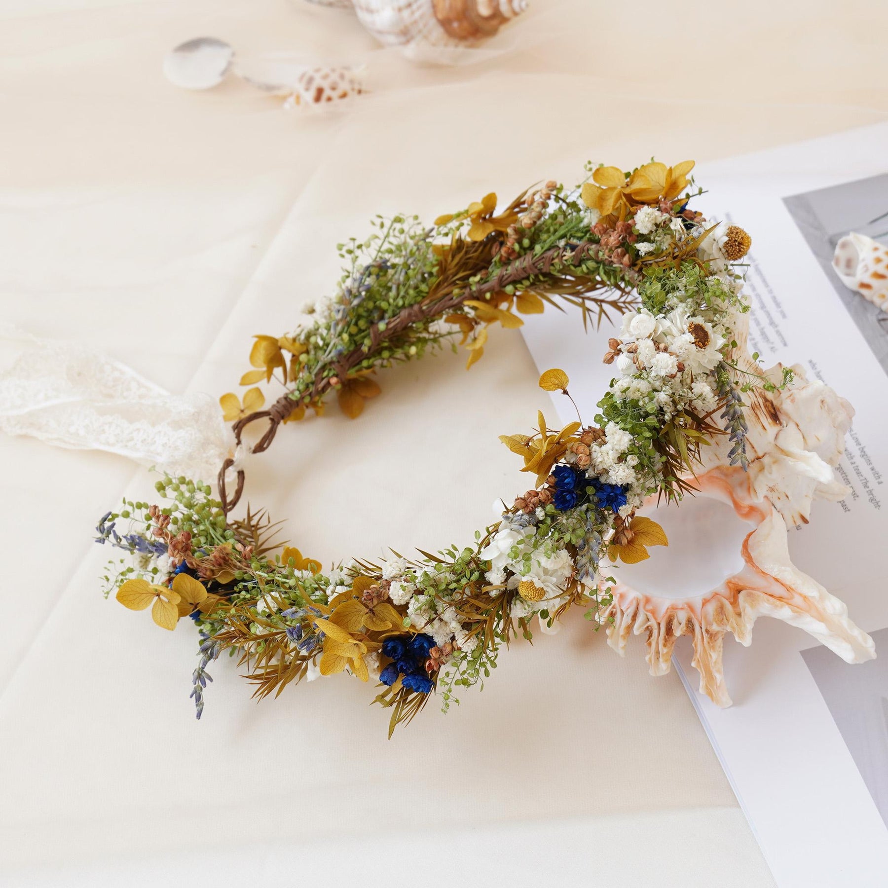 Gypsophila Crown, Dried Flower Crown