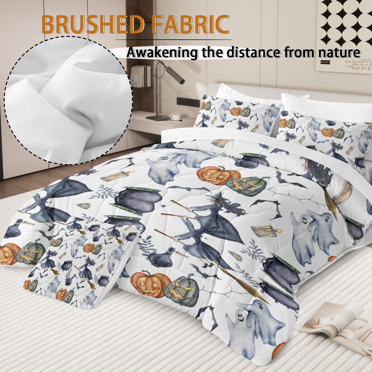8 Pieces Halloween Comforter Set