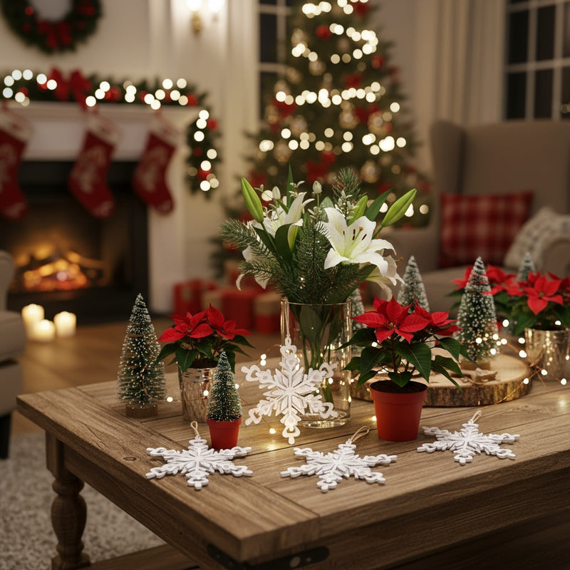 6PCS Set Iron Snowflake Christmas Tree Hanging Ornaments 6.3x1.8x6.7