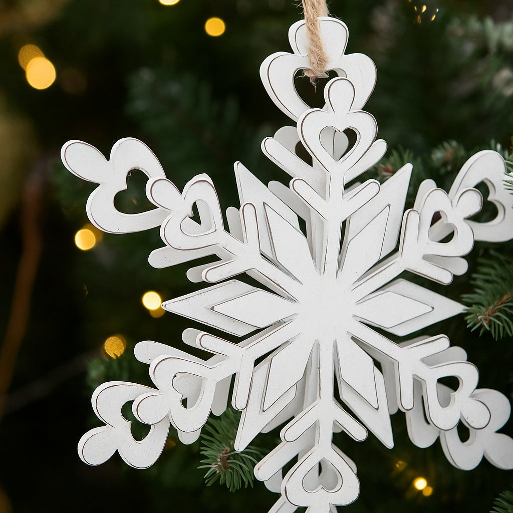 6PCS Set Iron Snowflake Christmas Tree Hanging Ornaments 6.3x1.8x6.7