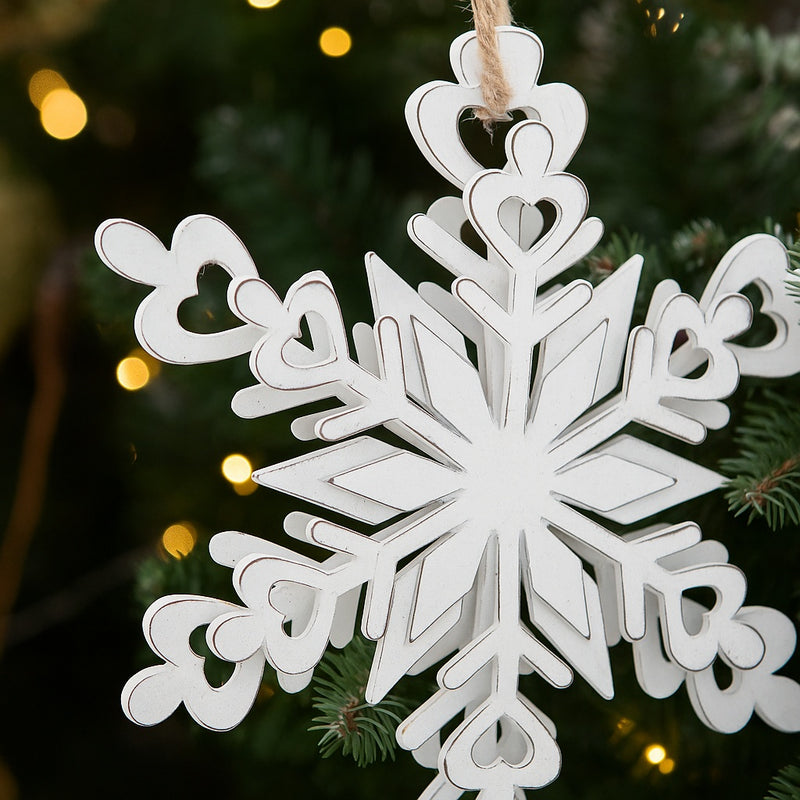 6PCS Set Iron Snowflake Christmas Tree Hanging Ornaments 6.3x1.8x6.7