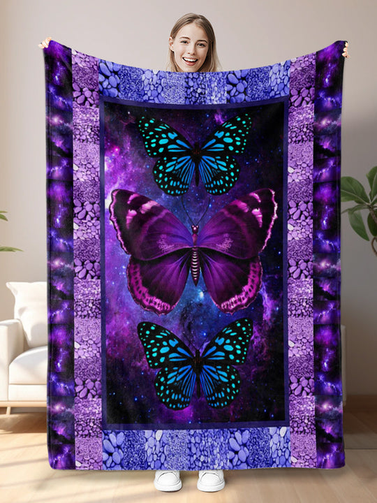 Cozy Butterfly Printed Flannel Blanket