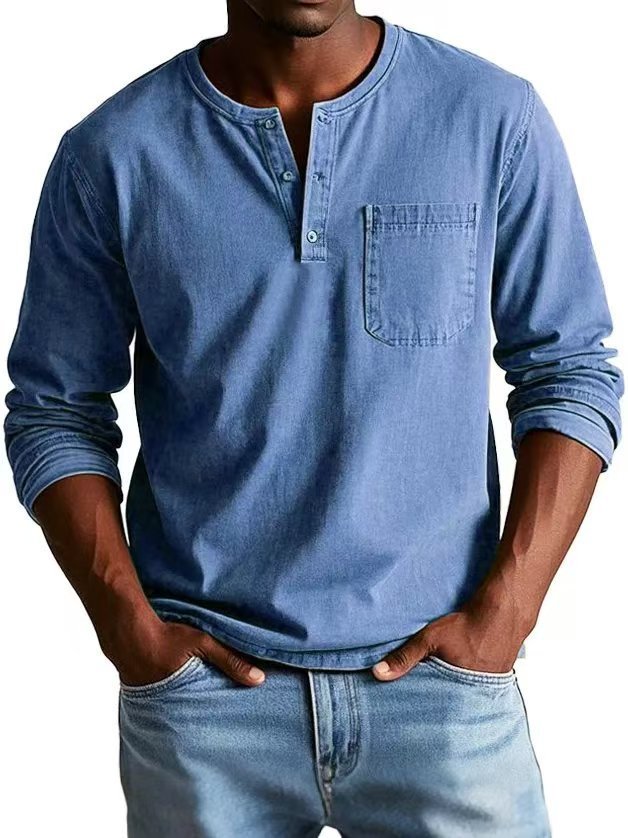 V-neck Long-sleeved T-shirt