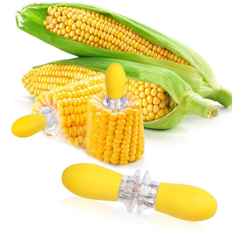 Yellow Corn Cob Holder Stainless Steel Fork Skewer Is Suitable For Corn On The Cob Grilling Tools-Selling On Amazon Is Prohibited