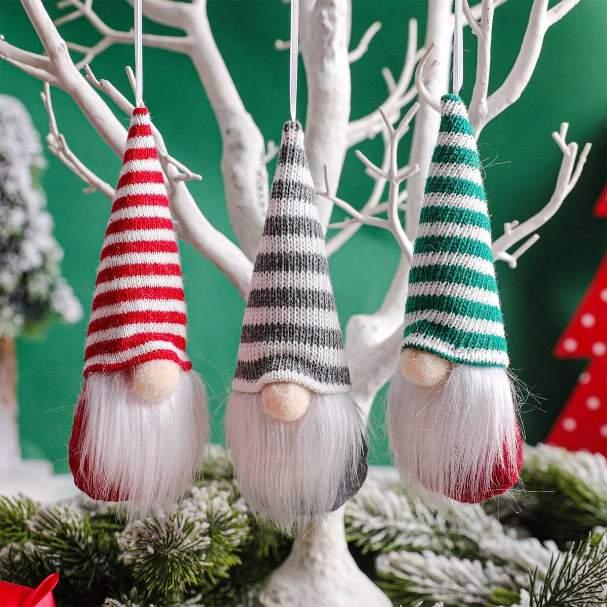 12 Pcs Christmas Gnome Ornaments Christmas Tree Decorations Pendant Ornaments Xmas Tree