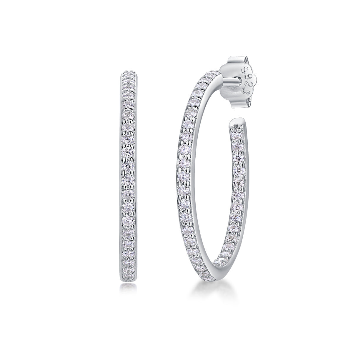 Ribbon - Square Moissanite S925 Sterling Silver Earrings