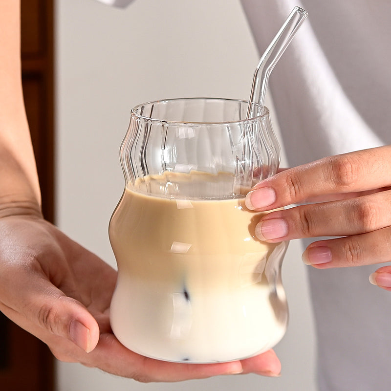 6 Pcs 19 Ounce Glass Straw Cup