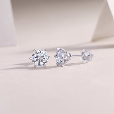 Quiet Luxury Fashion Diamond Earrings Stud Set With Mosan Diamond Silver Ornaments