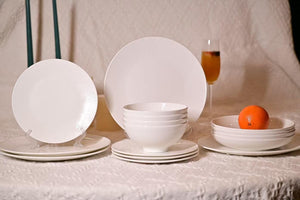 Dandilion Bone China Dinnerware Set, 16 Pieces, Service For 4, Plates, Dishes, Bowls Set