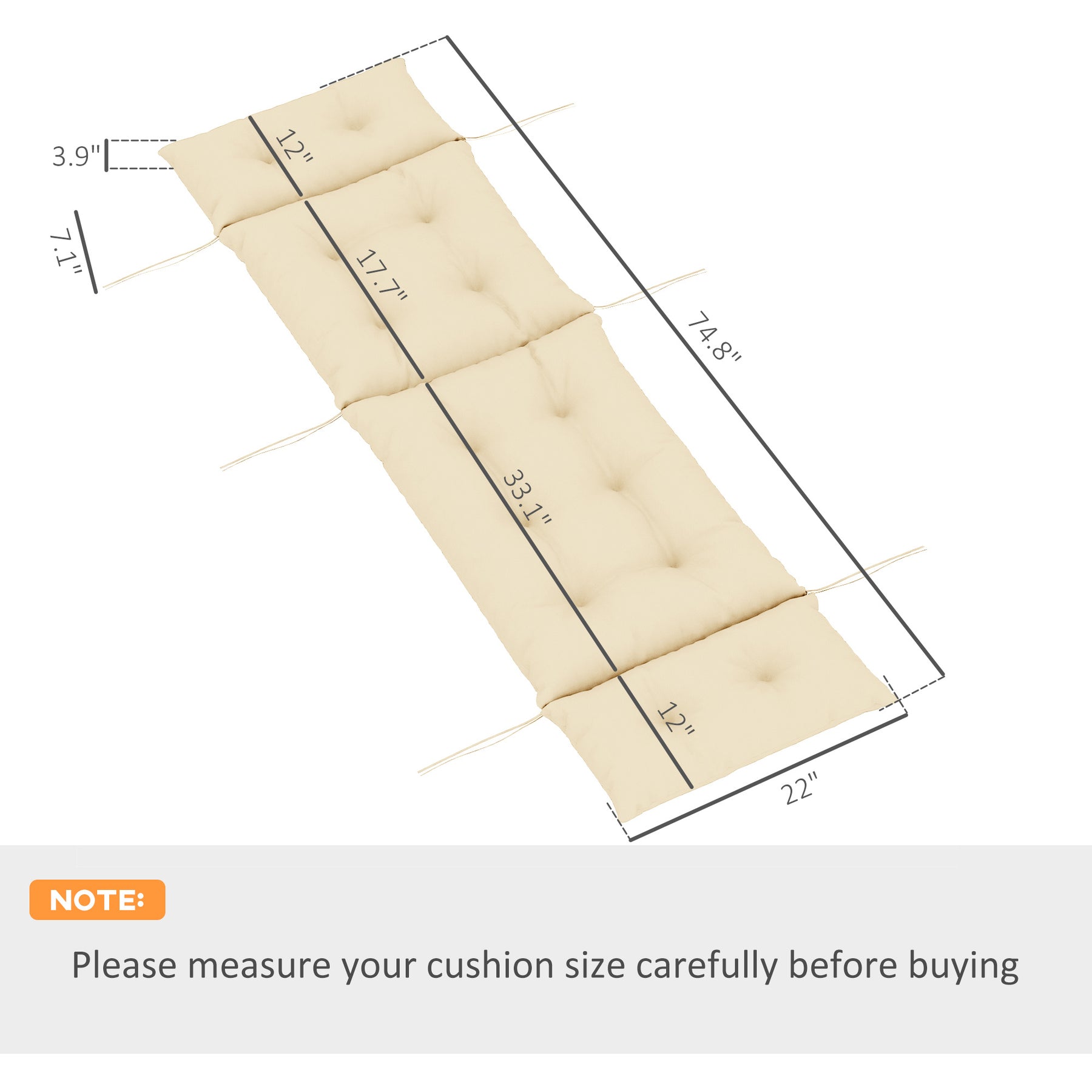 Outdoor Chaise Lounge Cushion