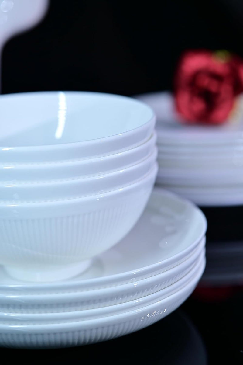 Dandilion Bone China Dinnerware Set, 16 Pieces, Service For 4, Plates, Dishes, Bowls Set