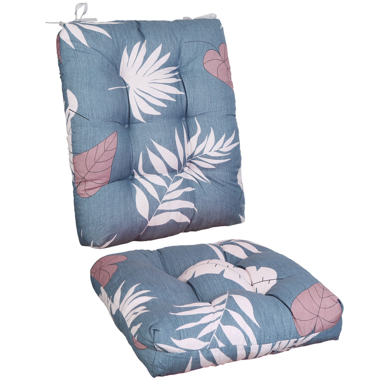 2Pcs Waterproof Rocking Chair Cushion Upper And Lower Back And Seat Sets