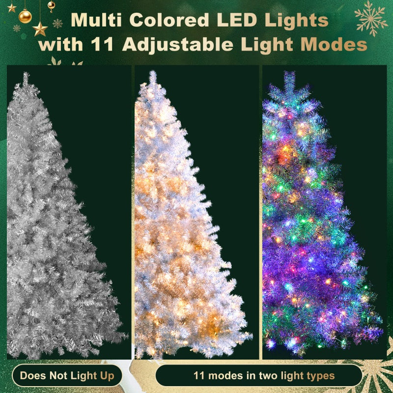 6FT Sliver Pre-Lit Artificial Christmas Tree