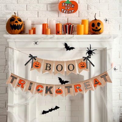 Halloween Burlap Banner Halloween Party
