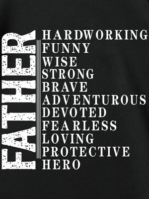 Father Printed T-shirt, Men's T-shirt, Summer Casual Short Sleeved T-shirt