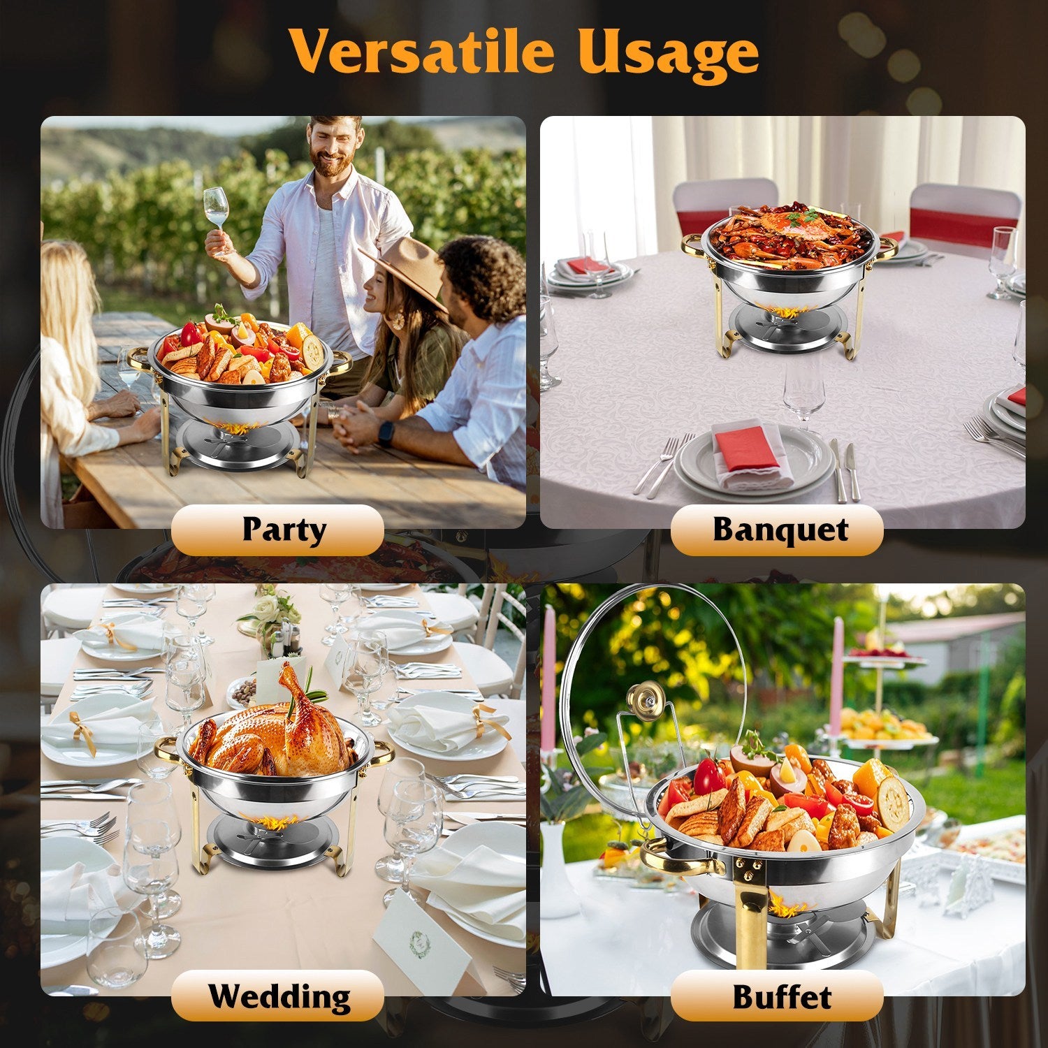 4Pcs Chafing Dish Buffet Set