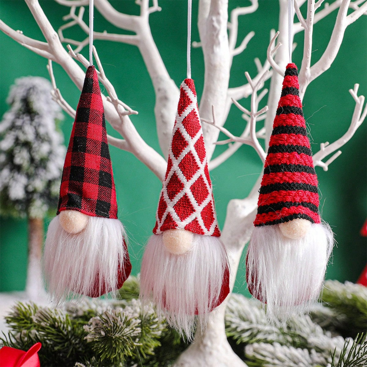 12 Pcs Christmas Gnome Ornaments Christmas Tree Decorations Pendant Ornaments Xmas Tree