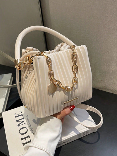 Handbag Pleated Bag Women  Fashion Chain Niche Bucket Bag