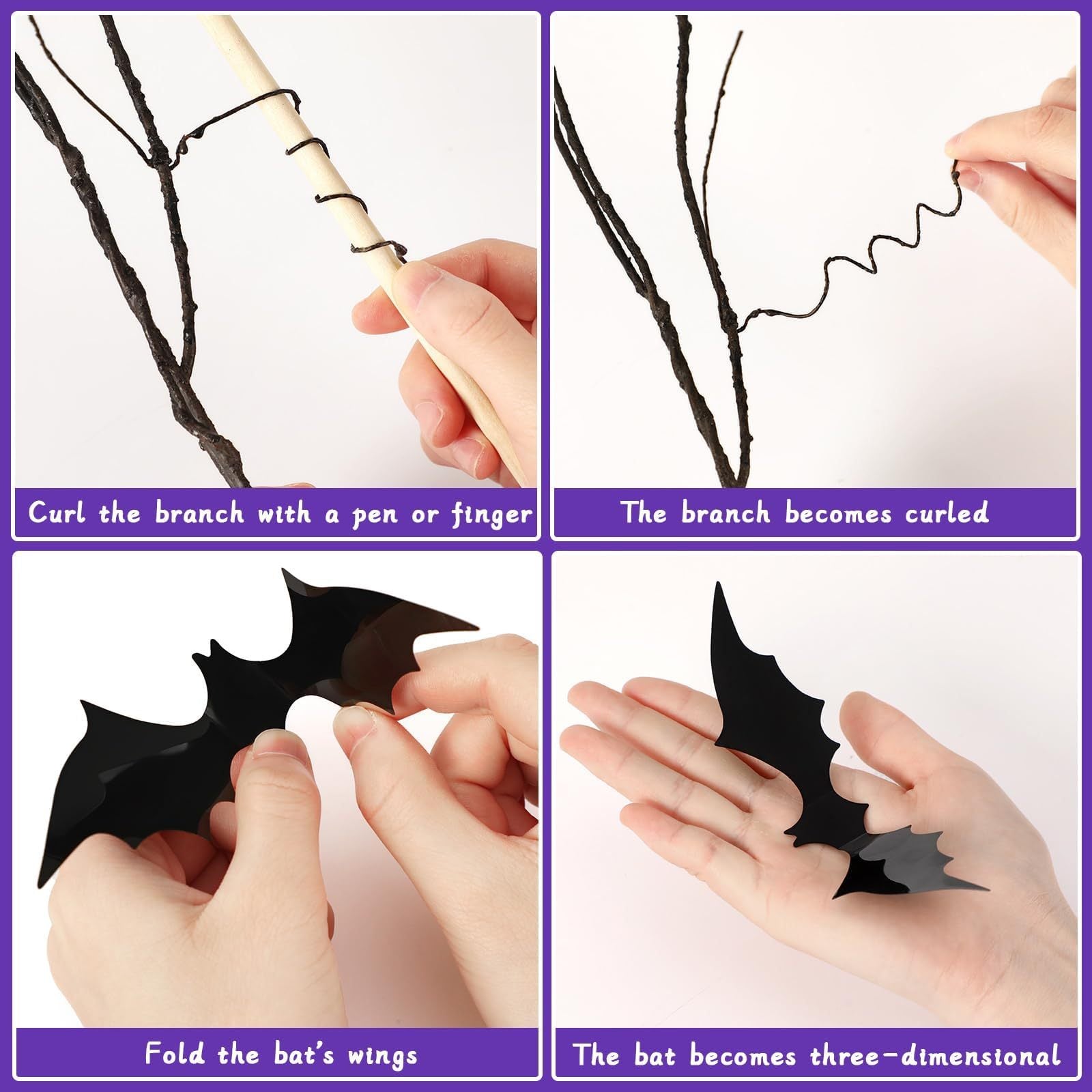 Curly Willow Branches 29.5 Inch Artificial Bendable Stems Black Branches