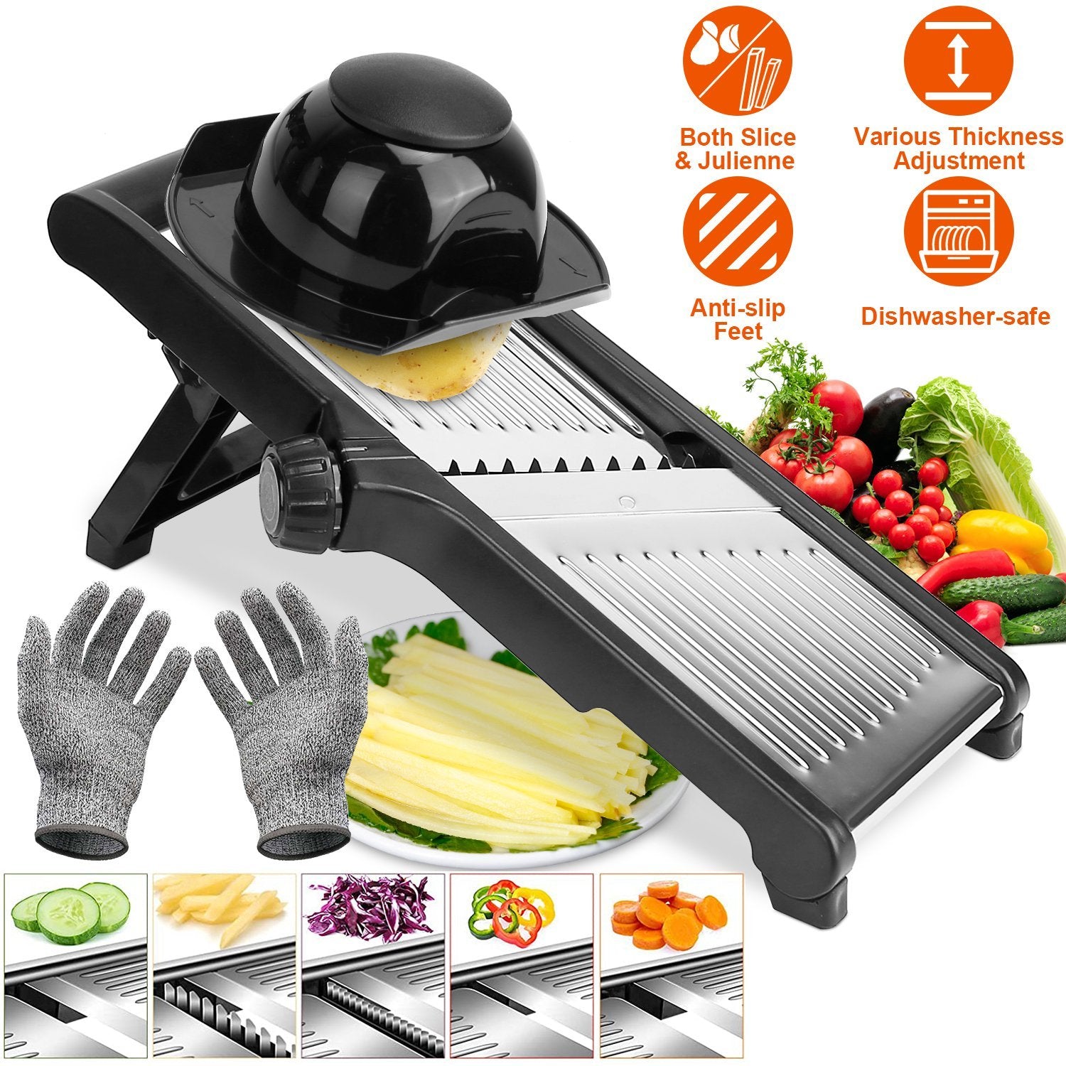 1Pc Mandoline Food Slicer Stainless Steel Food Cutter