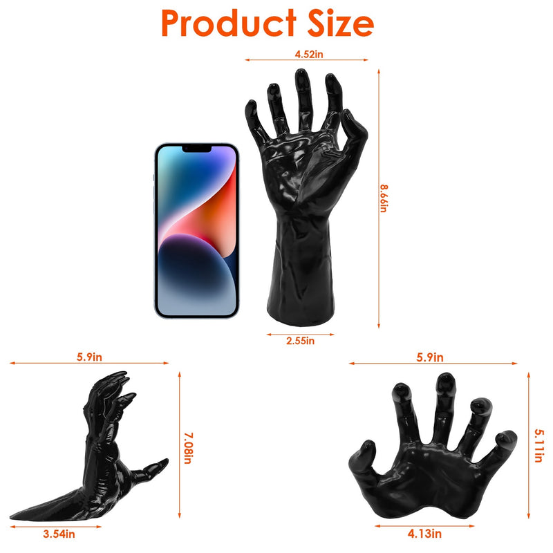 3Pcs Creepy Reaching Hands With Lighted Candles Wall Mounted Halloween