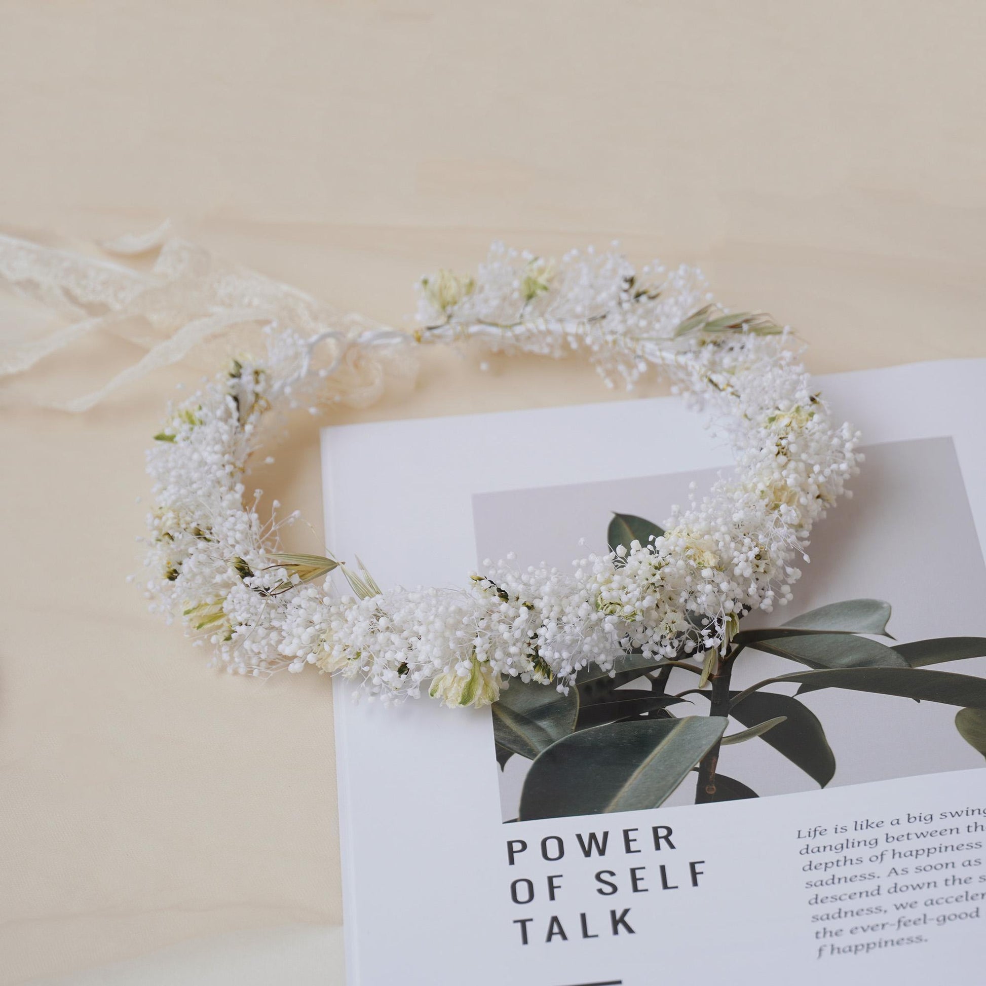 Gypsophila Crown, Dried Flower Crown