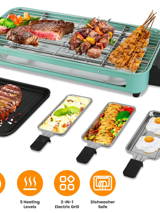 1Pc 2000W Electric Indoor Grill 2 In 1 Electric BBQ Gill