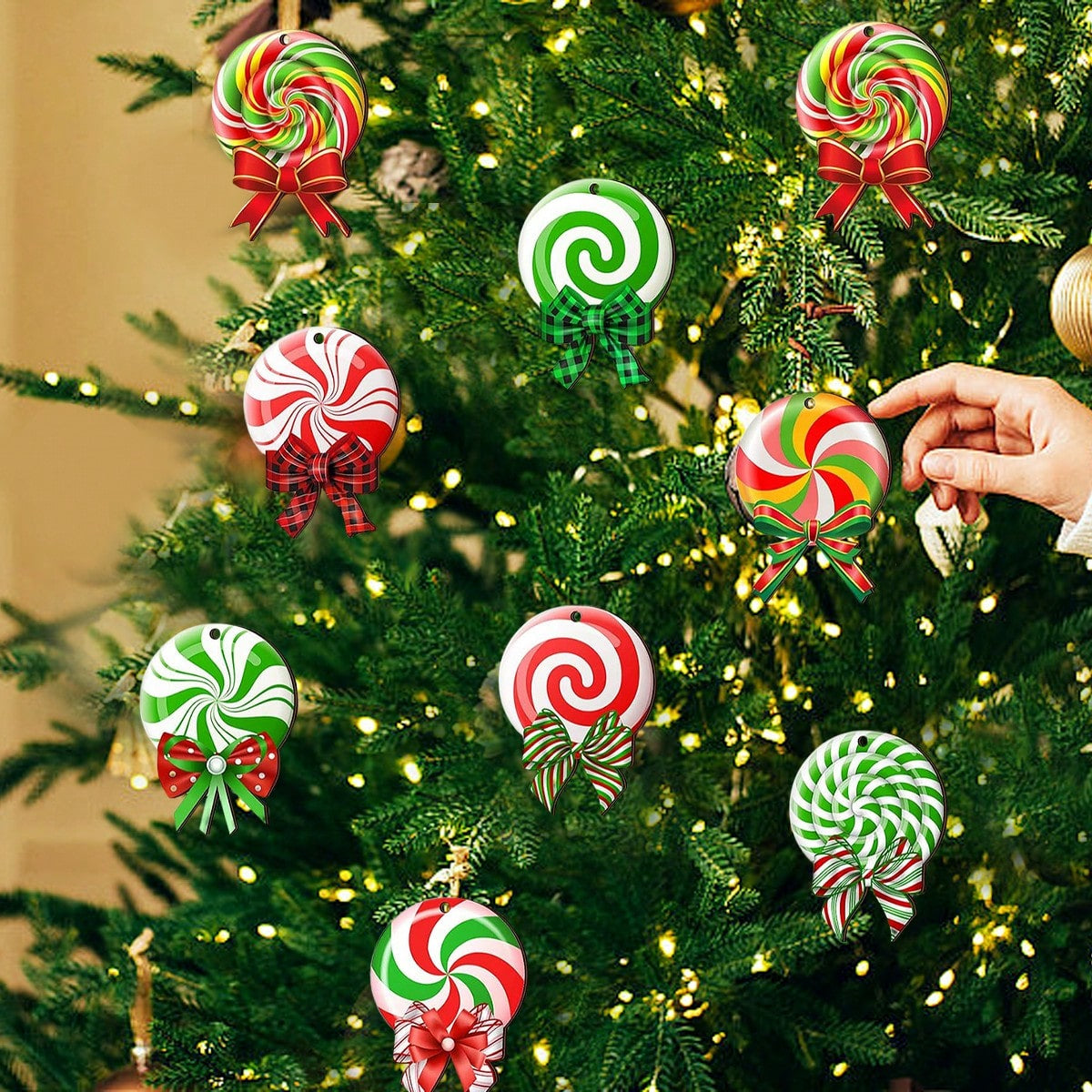 24 Pieces Peppermint Christmas Tree