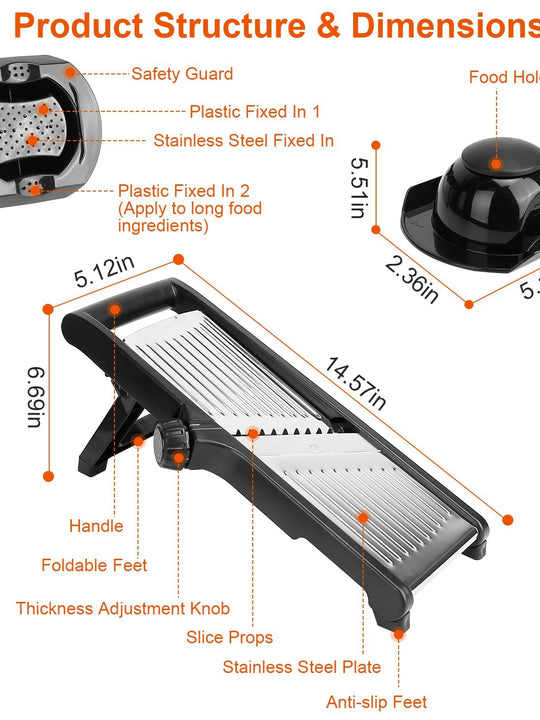 1Pc Mandoline Food Slicer Stainless Steel Food Cutter